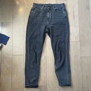 Black denim comfy mom jeans